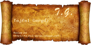 Tejfel Gergő névjegykártya