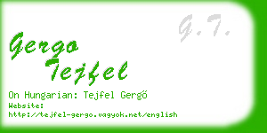 gergo tejfel business card