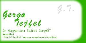 gergo tejfel business card